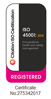 ISO 45001:2018 Certification for Occupational Health and Safety Management, Certificate No: 275342017, registered and proudly displayed in the footer of Gomo V1 documentation.